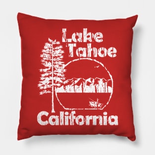 Lake Tahoe California (White) Pillow