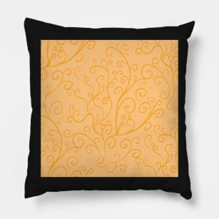 Orange Vines Pattern Pillow