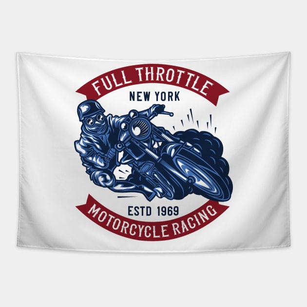 Motorcycle Racing Tapestry by animericans