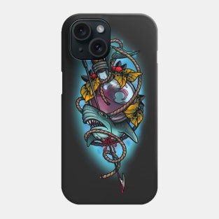 Neotraditional shark and bottle Phone Case
