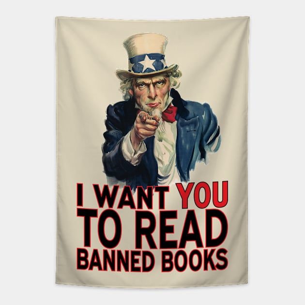 I WANT YOU TO READ BANNED BOOKS Tapestry by PeregrinusCreative