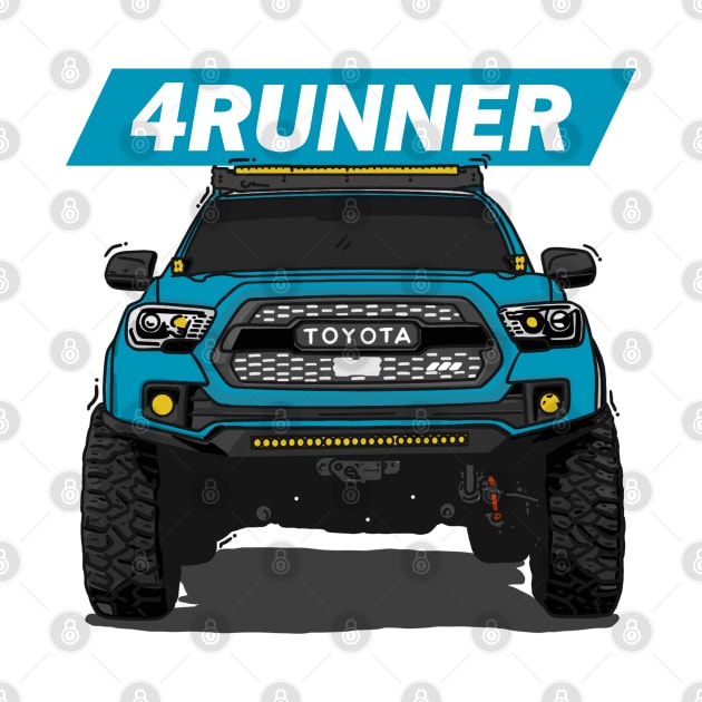 4Runner Toyota Front View - Blue by 4x4 Sketch