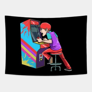 Arcade Game Machine Retro Gaming 80s Oldschool Gamer Tapestry