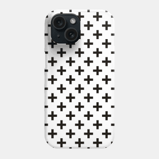 Crosses | Criss Cross | Swiss Cross | Hygge | Scandi | Plus Sign | Black and White | Phone Case