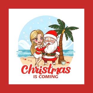 Santa on the beach T-Shirt