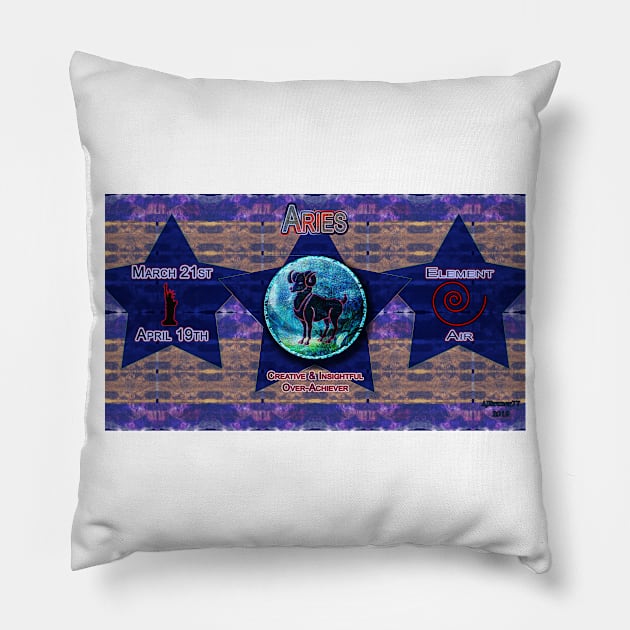 Zo-Disc Aries with background v1 Pillow by ajbruner77