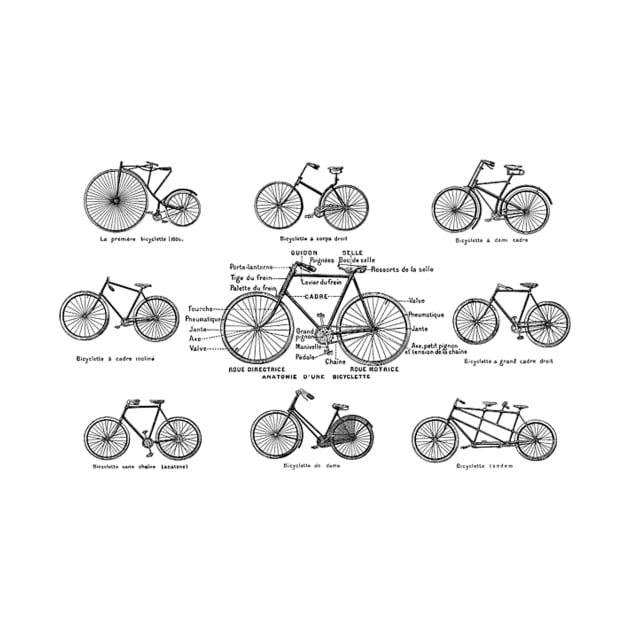 bicycle chart in black and white by ysmnlettering