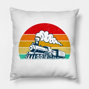 Train Railroad Vintage Retro Locomotive Old Model Pillow