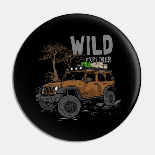 Wild Explorer Jeep - Adventure Brown Jeep Wild Explore for Outdoor enthusiasts Pin
