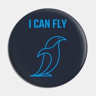 I Can Fly - Penguin illustration Pin