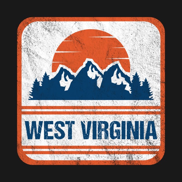 Retro Vintage West Virginia USA Mountain Gift for Men by JKFDesigns