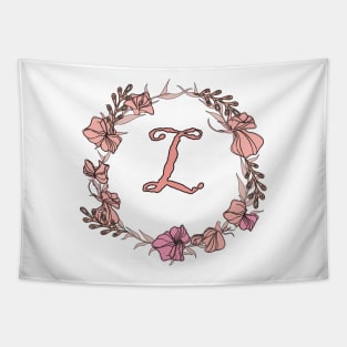 Letter L Rose Pink Initial Monogram - Letter l Tapestry