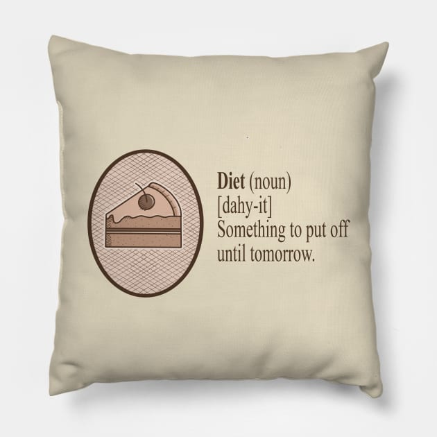 Dictionary Definition of a Diet Funny vocabulary meaning Pillow by IceTees