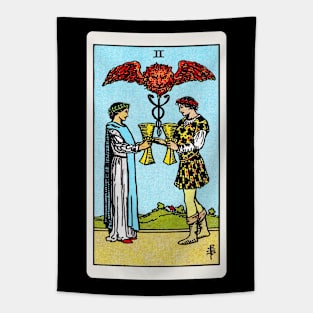 Card #37 - Two Of Cups - Rider Waite Smith Tarot Tapestry