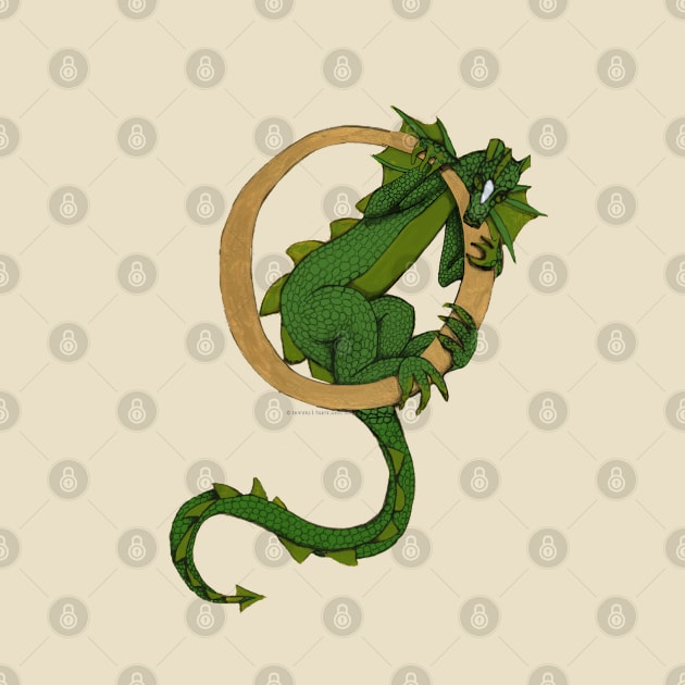 Green Dragon Letter O 2023 by Donnahuntriss