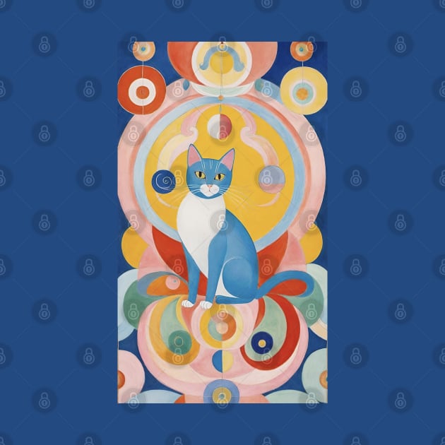 Hilma af Klint's Colorful Cat Dreamscape by FridaBubble