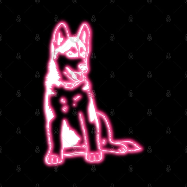 Neon Husky Puppy by la chataigne qui vole ⭐⭐⭐⭐⭐