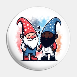 Cute Gnome America Patriotic Whitey Melanin Gay Pride Month Pin