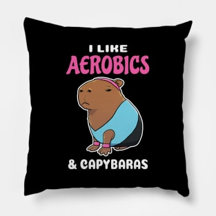 I Like Aerobics and Capybaras Cartoon Pillow