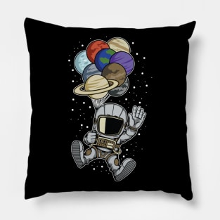 Astronaut with Planet Balloons Pillow