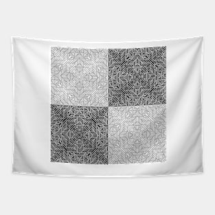 Optical Illusion Black And White Magic Tapestry