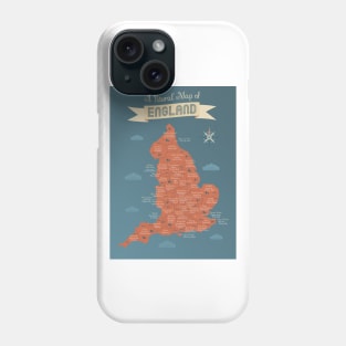 A literal map of England with counties Phone Case