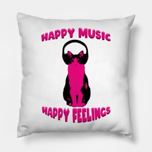 happy music happy feelings Pillow