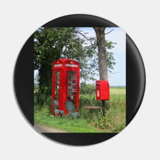 Red phone and post box. Pin