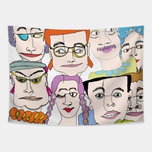 Faces cartoon Tapestry