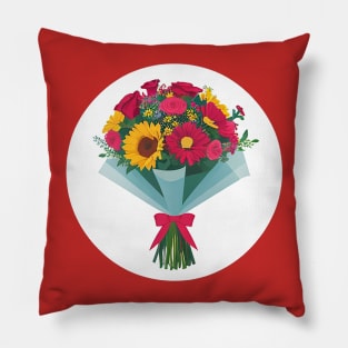 Bouquet of Assorted Flowers Pillow