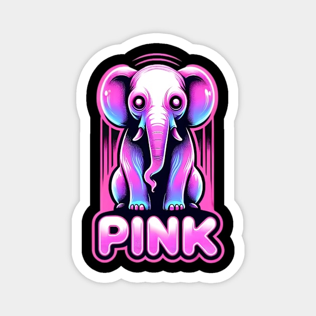 Psychedelic Pink Elephant Tee Magnet by 20th Century Tees