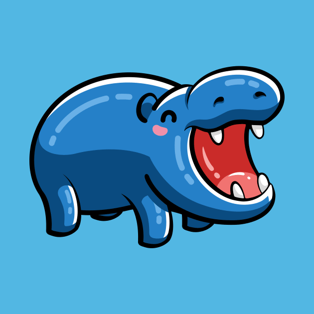 Cute Happy Hippo by freeves