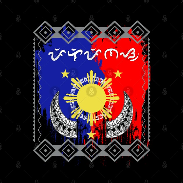 Philippine Flag Sun / Baybayin word Pilipinas (Philippines) by Pirma Pinas