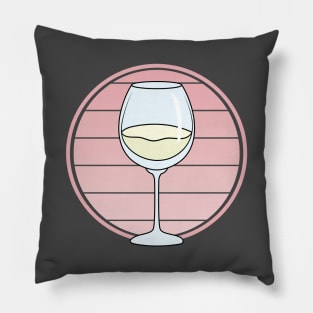Congratulations A Toast Glass of White Wine Retro Vintage Pillow