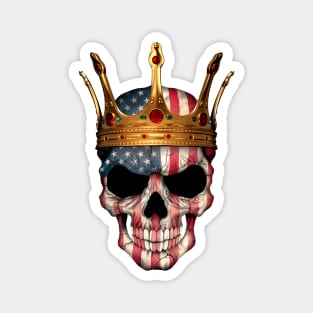 American Flag Skull with Crown Magnet