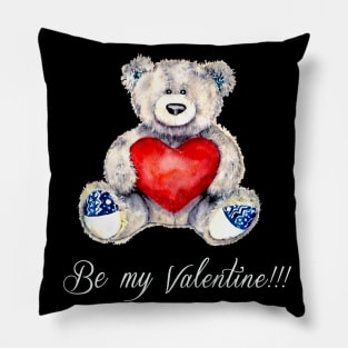 Be my valentine black Pillow