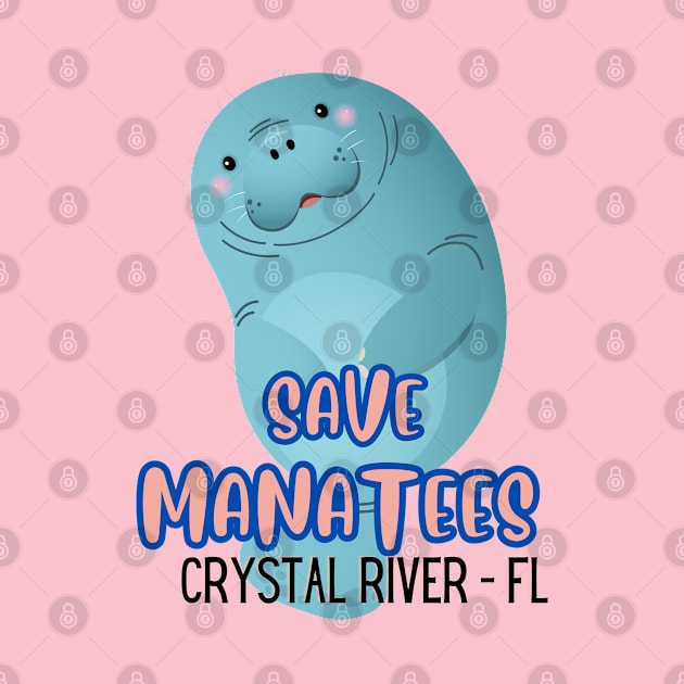 Save Manatees - Crystal River - FL by DW Arts Design