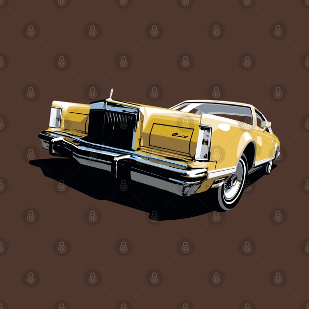 1970s Lincoln Continental in gold by candcretro