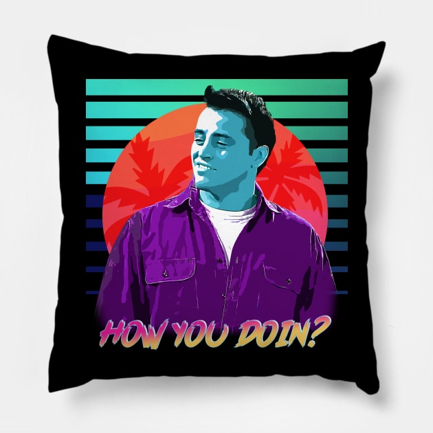 How you Doin' Neon Retro Pillow by Tv Moments