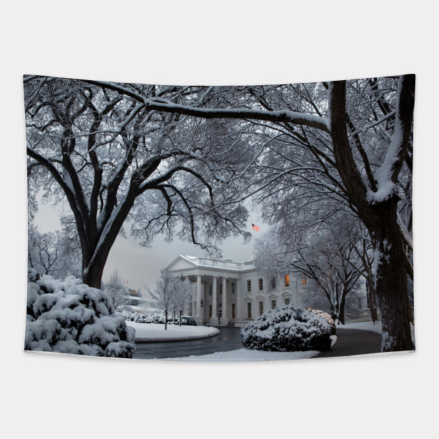Winter Wonderland White House White House Tapestry Teepublic