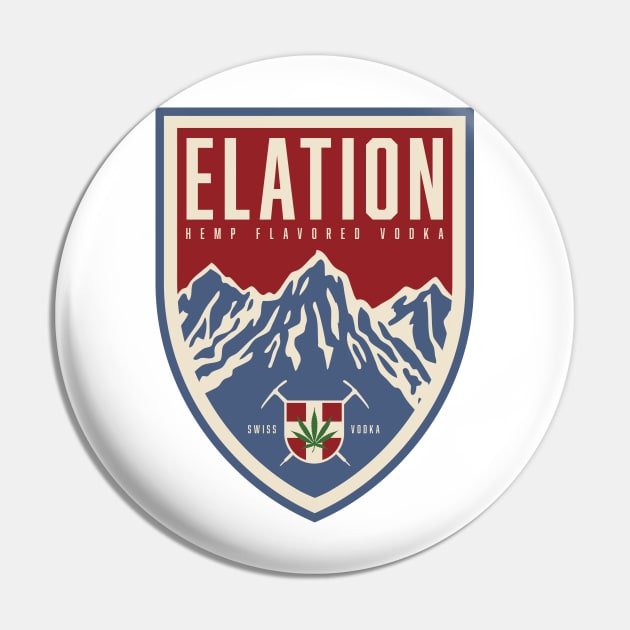 Elation Crest Logo T-Shirt Pin by ElationHempFlavoredVodka