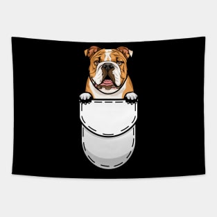 Funny English Bulldog Pocket Dog Tapestry