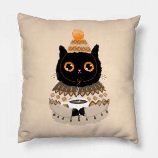 Kitty in Brown Lopapeysa Pillow