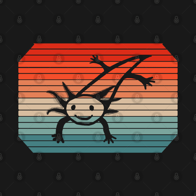 Retro axolotl motif fish-eating animal gift by FindYourFavouriteDesign