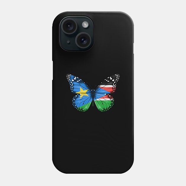 South Sudanese Flag  Butterfly - Gift for South Sudanese From South Sudan Phone Case by Country Flags