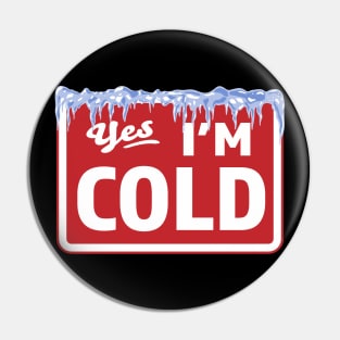 Yes, I'm Cold Sign - Freezing & Funny Sarcastic Vintage Pin