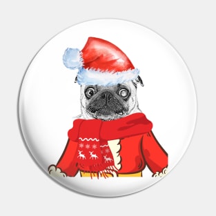 Santa Crazy Puppy Pin