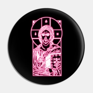 Pink Neon Icon Jesus Christ Pin