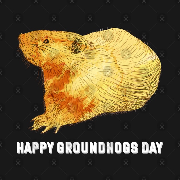 Happy groundhog day colorful sketch holiday shirt by hammerhead555000