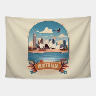 Vintage Travel Australia Design Tapestry